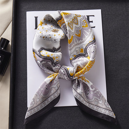 100% Mulberry Silk 70 Square Scarf New Fashion High-End Versatile Elegant Silk Scarf Hangzhou Silk Gift