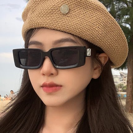 New Candy-colored Small Box High-end Fashionable Sunglasses Outdoor Travel Anti-ultraviolet Slim Sunglasses