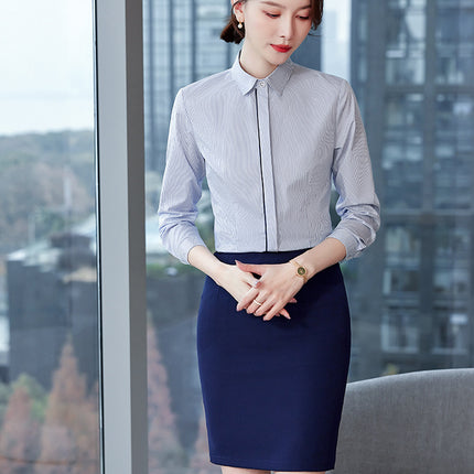 Hotel Waiter Work Clothes Female Long-sleeved Catering Hotel Front Desk Cashier Work Shirt Professional suit Spring and Autumn