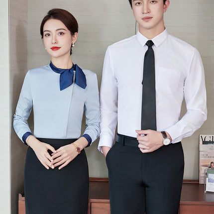 Stewardess Business Dress Shirt Hotel Front Desk Work Clothes suit Female Beautician Clothing Real Estate Consultant Women's Clothing suit