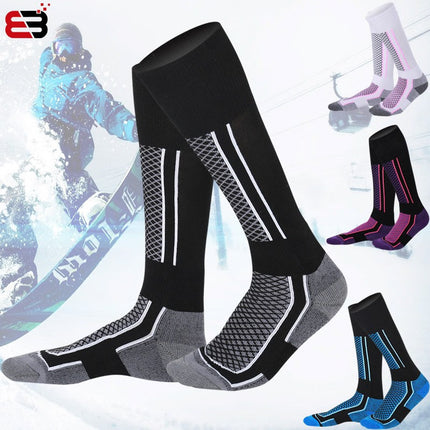 Outdoor Ski Socks for Men and Women, Long and High Tube, Autumn and Winter Mountaineering Kidsren's Thickeneded Warm Towel Bottom Sports Socks