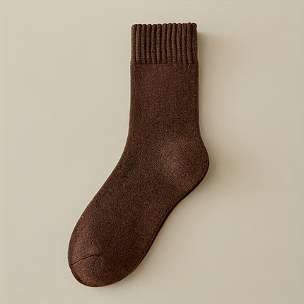 Cross-Border Winter Warm Knitted Floor Confinement Socks Plus Velvet Thickened Mid-Length Adult Anti-Ski Socks