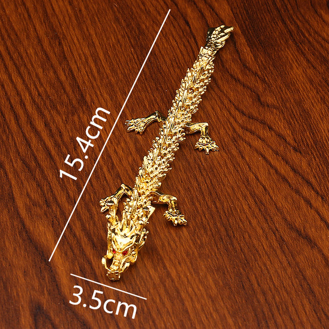Alloy 3D Three-dimensional Activity Dragon Home Office Desktop Antique Dragon Jewelry Chinese Dragon Handle Metal Crafts
