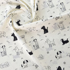 Cloth width 1.45 meters x one meter price / Dog interest ink white