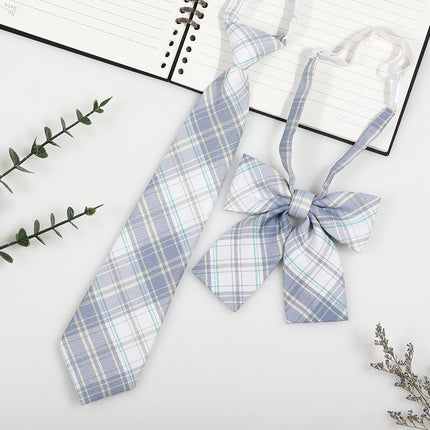 Japanese and Korean striped jk/dk college style men's and women's red cyanotic gray blue shirt accessories tie-free collar suit