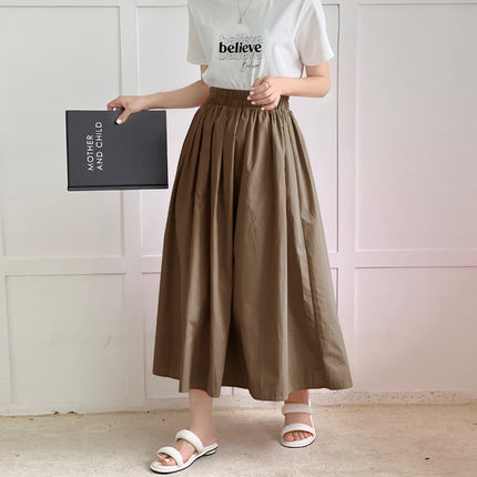 2025 New Product Japan Rakuten Bright Colorful Cotton Long Skirt Half Skirt Pure Cotton Flared Pleated Skirt