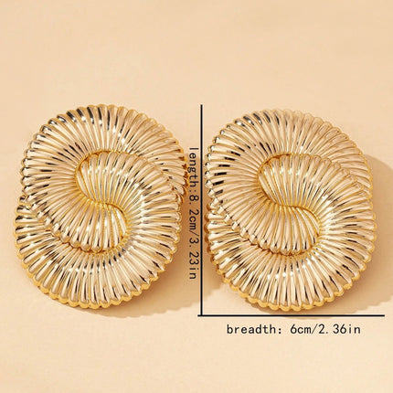 Europe and the United States cross-border supply of exaggerated large earrings twisted winding knotted line earrings personality heavy metal fashion earrings