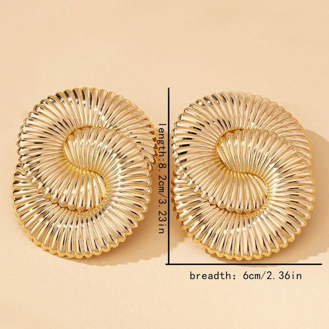 Europe and the United States cross-border supply of exaggerated large earrings twisted winding knotted line earrings personality heavy metal fashion earrings
