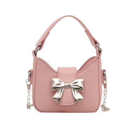 New Bow Handbag Stylish Fashionable Shoulder Bag Casual Personality Sweet Cool Small Bag Mini Lipstick Chain Bag