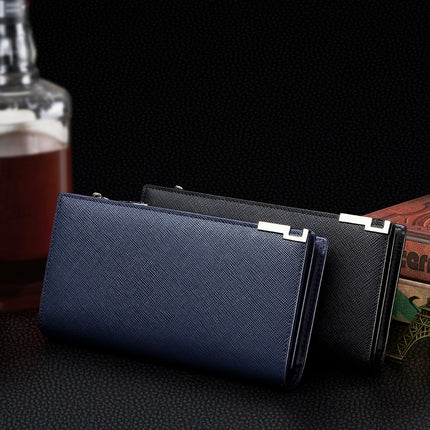 Boston Wallet Men's 2026 New Id Card Holder Vintage Genuine Leather Clutch Youth Trendy Large Capacity Long Wallet