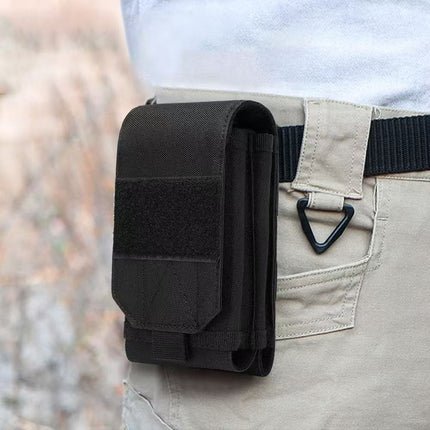 Outdoor Tactical Double-Layer Mobile Phone Bag 6.8inch Power Bank Storage Bag Notepad Hanging Bag Vest Edc Bag Waist Hanging Bag