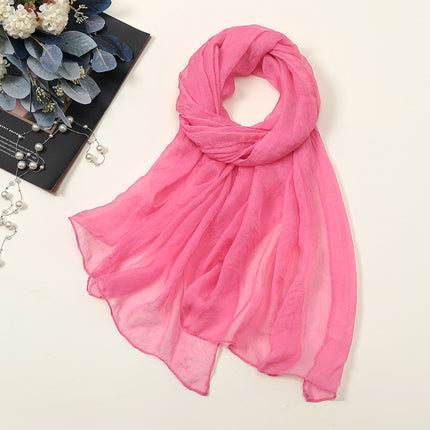 New Pure Color 30D Chiffon Silk Scarf, Fashionable Oversized Chiffon Beach Towel, Travel Sun Protection Gauze Scarf, Spot Wholesale