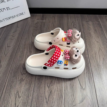 New Style Shoes for Spring and Summer with Shoes on Shoes with Thick Sole Non-slip Baotou All-match Beach Shoes Slippers for Women in Summer