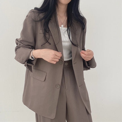 Women's Suit Pants Spring and Autumn 2026 New Korean Style Trendy Design Niche Casual Black Suit Set