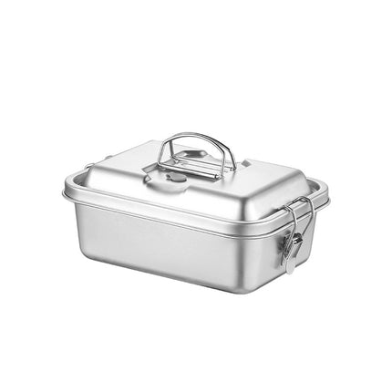 304 Stainless Steel Lunch Box, Double-Layer Sealed Lunch Box for Office Workers and Students, Thickened Large-Capacity Compartmentalized Lunch Box for Steaming Rice