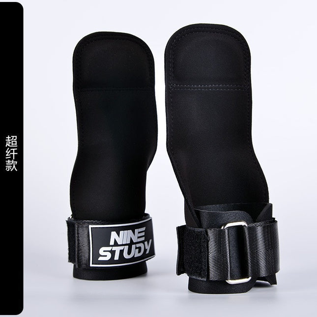 Hard Pull Booster with Cowhide Palm Men's Pull-Up Wrist Bracer Horizontal Bar Pull Back Grip with Hand Gloves Men's Fitness Gloves