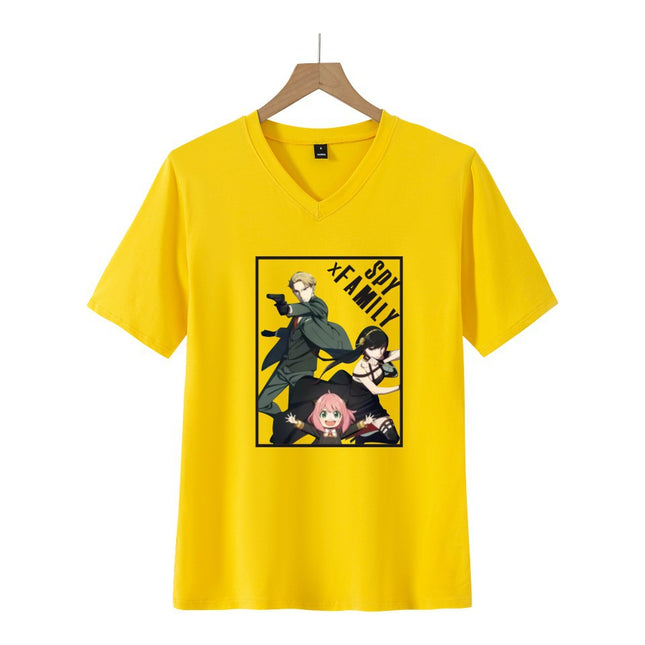 New Hot Anime Spy Playhouse Spy X Family Cute Printed Student Short-sleeved Men's and Women's T-shirts