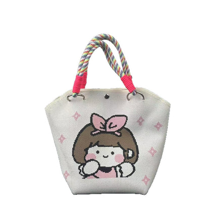 New Versatile and Cute Handbag Knitted Bag Tote Large Capacity Shoulder Bag Handbag Woven High-End Bag