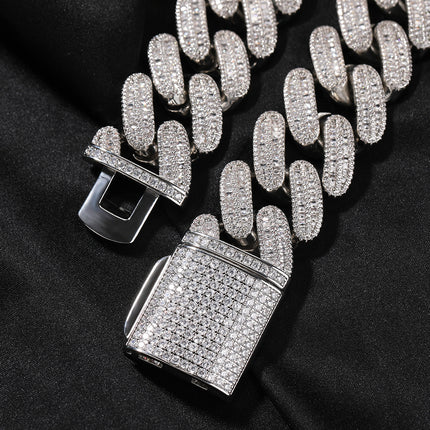 Cross-border European and American 26MM heavy industry fashion zircon Cuban chain fashion brand hip hop Ruan handsome sweater chain jewelry men's necklace