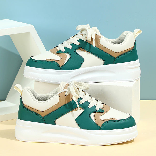 Korean-style Trendy Couple's Board Shoes Breathable Lightweight Casual sneaker Lace-up Comfortable Outdoor Fashionable All-match White Shoes