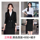 Black suit + shirt + skirt / S