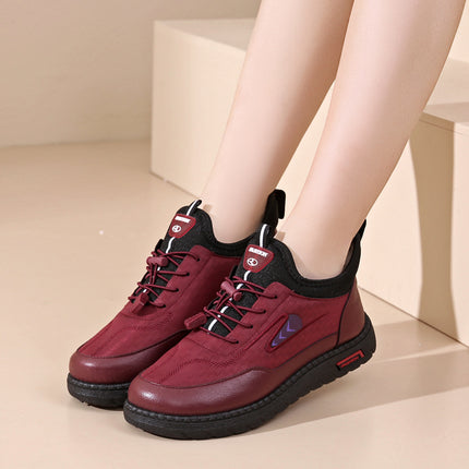 Cotton Shoes Mother Shoes 2024 Winter New Thickened Plush Comfortable Warm Waterproof Slip-on Middle-aged and Elderly Milk Shoes