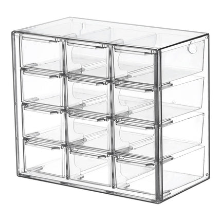 Mirror Cabinet Mini Drawer Box with Pull-Out Transparent Box Jewelry Classification Storage Box Storage Rack Multi-Specification Rice Wood Japanese Style