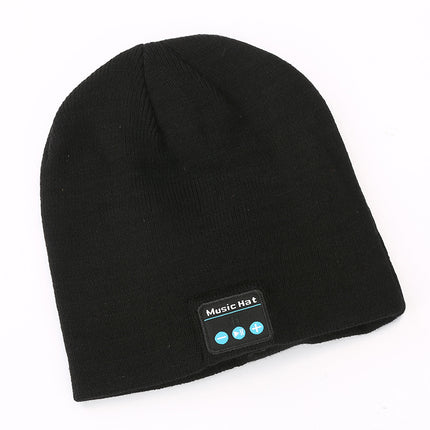 Amazon New Knitted Pullover Cap Winter Warm Charging Removeable Wireless Bluetooth Call Headset Music Hat