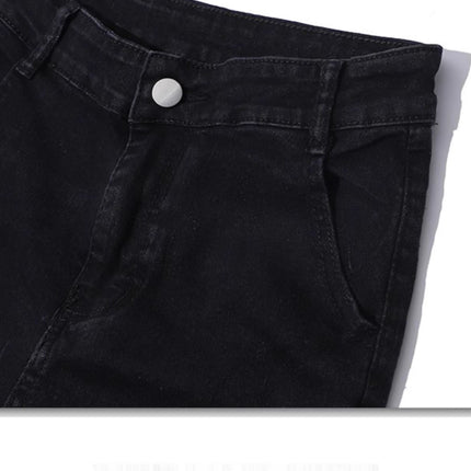 High-Waisted Slimming Flared Jeans for Women, Fall 2025, Stretchy, Hip-Covering, Fleece-Lined, Black, Bootcut, Floor-Length Pants