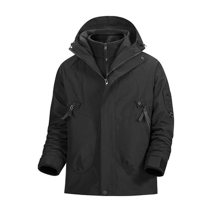 Autumn and Winter New Outdoor Couple Fashion Charge Clothes Men's Three-in-One Removable Inner Pad Warm Fleece fleece-lined Plus