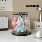 Textured black single package [hanging rotating labubu display box] ready to use without installation