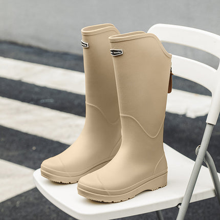 Cross-Border Foreign Trade Russian and Korean Women's Long Rain Boots, High Rain Boots, Waterproof Rubber Shoes, Overshoes, Non-Slip and Wear-Resistant