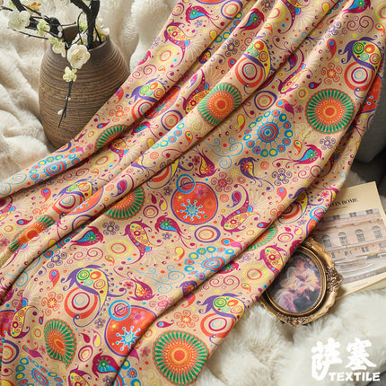 Hemp Cotton Digital Printing Fabric Printing Cotton and Linen Clothing Fabric Vintage Handmade DIY Tablecloth Patchwork Southeast Asia