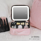 [Small size pink] full screen mirror + LED lamp ring