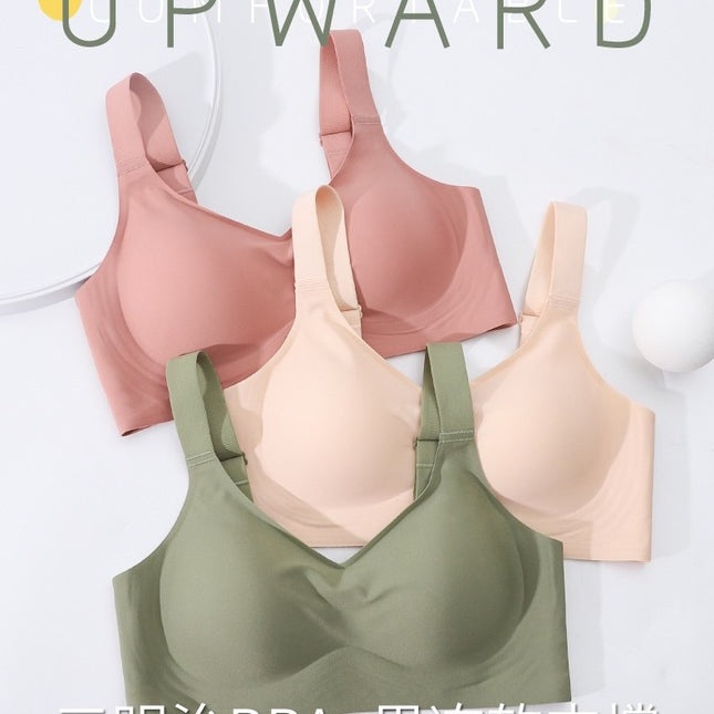 Large Shoulder Strap Latex Jelly New Style Anti-Sagging Small Chest Gathering and Shaping Large Size Lifting Bra