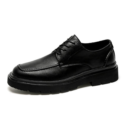 Men's Shoes New British Men's Casual Business Formal Wear Thick Bottom Lace-up Youth Suit Leather Shoes Men's Korean Style WF596