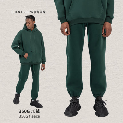 Kite Men's Clothing Factory Autumn and Winter Heavy Velvet Sweatshirt Men's Cross-Border American Street Fashion Loose Sweatshirt Pants Suit Men