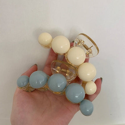 Celebrity-Inspired New High-Value French-Style Shark Hair Clip with Elegant Beads for Stray Hair, Suitable for the Back of the Head