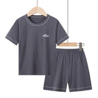 110cm / Zf-short-sleeved suit) cement gray