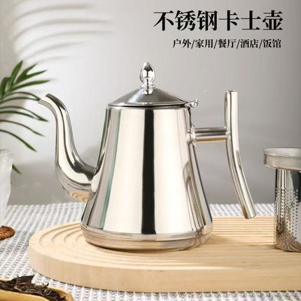 Thickened Stainless Steel Kettle Teapot Coffee Pot Oil Pot with Strainer Household Boiling Teapot Universal Flat Bottom Kettle