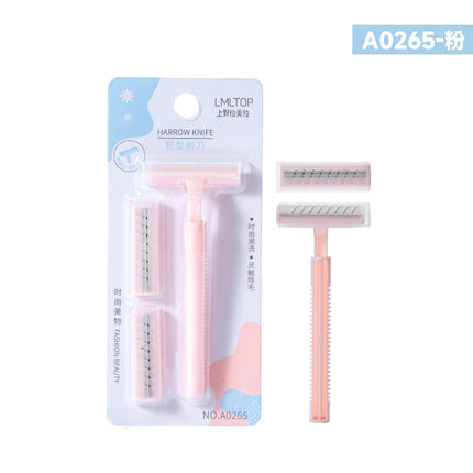 Lmltop Women's Double-Layer Rake Knife Comes with 2 Blades, Armpit Hair Manual Shaver, Shaver Wholesale A0265