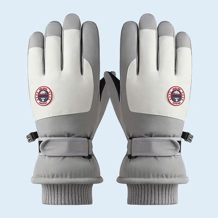 Winter Ski Gloves for Men and Women, Velvet Warm Outdoor Electric Vehicle Riding Waterproof Student Finger Touch Screen Gloves