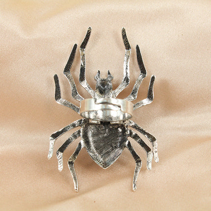 Cross-Border Halloween Exaggerated Retro Hip-Hop Dark Alloy Punk Ring European and American Adjustable Open Spider Ring