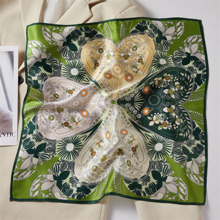 100% Silk Scarf Spring New Black Silkworm Silk 53cm Small Square Scarf Advanced Sense White Scarf