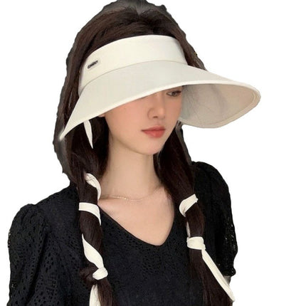 New Sun Protection Hat for Women Outdoor Uv Protection Summer Beach Portable Face Covering Large Brim Sun Hat Empty Top Hat
