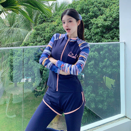 Women's Swimsuit for Hot Springs, Conservative Sun Protection, Long-Sleeved and Long-Pants Swimming Suit, Wetsuit 2025 New Jellyfish