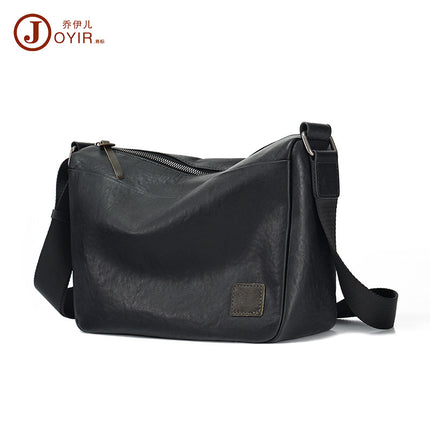 First-Layer Cowhide Men's Crossbody Bag, High-End Genuine Leather Men's Bag, Large-Capacity Commuter Motorcycle Bag, Exclusively for Cross-Border Sales