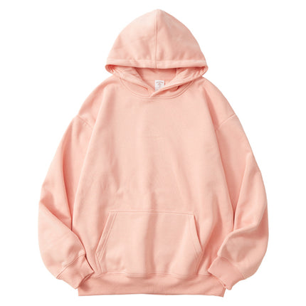 2025 Autumn/Winter 1334 Style Loose Casual 350g Fleece Solid Color Fleece-Lined Thick Pullover Hoodie