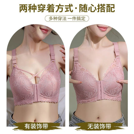 Front Buckle Adjustable plus size Underwear Large Bra Cup Push-up Anti-sagging Non-steel Rings Thin Bra for Summer