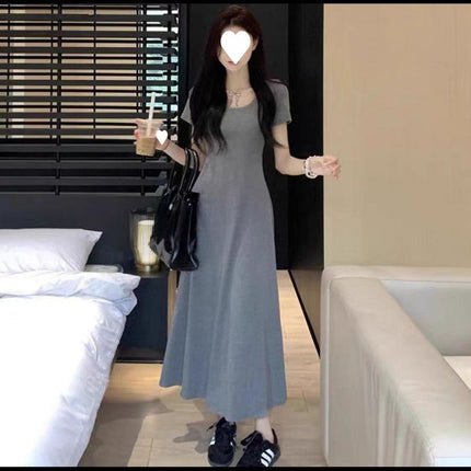 Tiktok Influencer Picks New Summer Style Waist Slimming Pleated Skirt with Hollow Back Design Fishtail Dress for Women